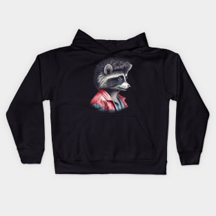 80s Raccoon With Mullet Kids Hoodie